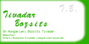tivadar bozsits business card